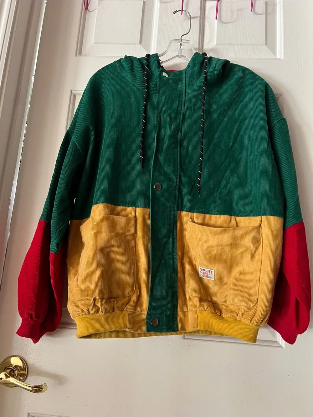 ZAFUL hooded Full zip Jacket ( Corduroy fabric / Zippers / Snap button)